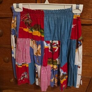 Colorful Patchwork A-Line Skirt